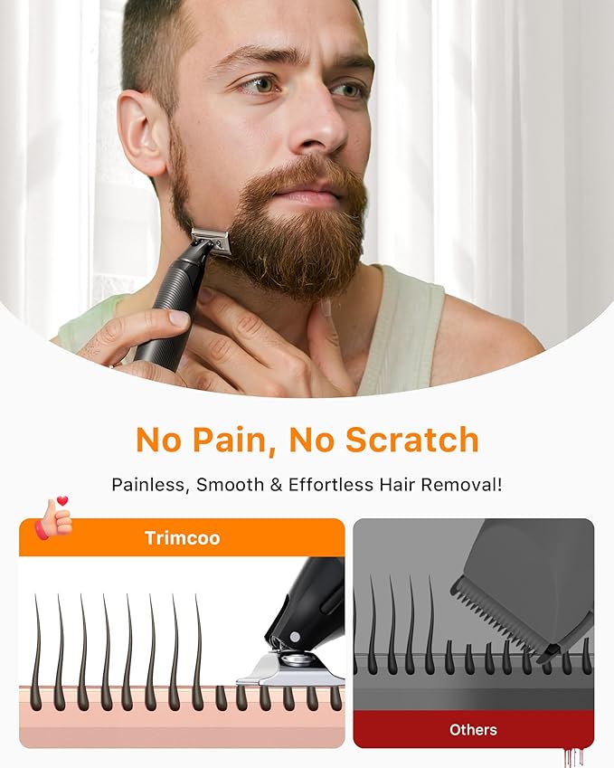 [2025 Upgraded] Beard & Nose Hair Trimmer Kit, [All-in-One] 12 in 1 Rotating Comb, Travel Body Hair Electric Shaver for Men, USB-C Fast Charging, Painless Razor Waterproof Wet/Dry, Black(Pack)