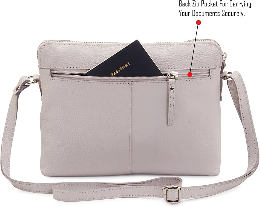 Wise Owl Accessories Small Soft Pebbled Real Leather Crossbody Handbags Purses Sling Crossover Shoulder Bag