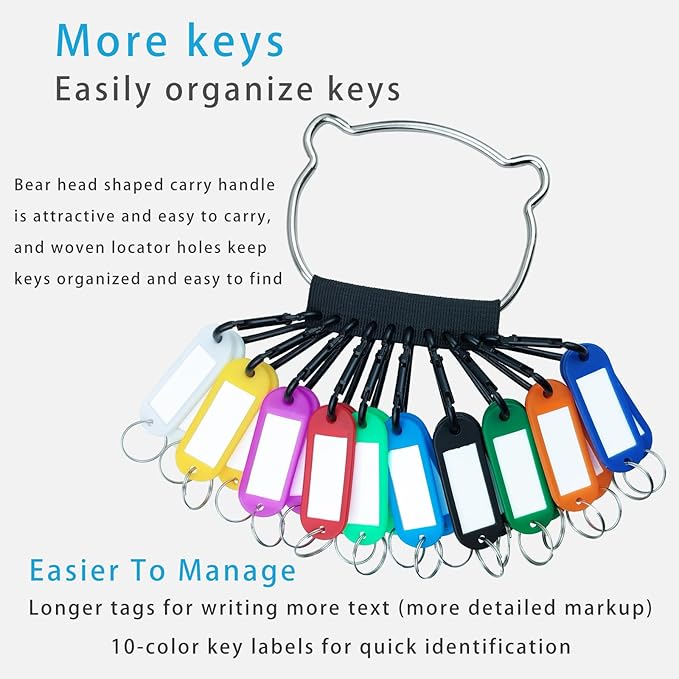 Portable Key Organizer Manager with Enlarged Window for Writing and Displaying More Text, Suitable for Warehouses, Offices, Schools, Homes, Etc (Key Marking and Management)