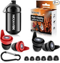 High Fidelity Concert Ear Plugs - 27dB Noise Reduction,2-Pair Reusable Silicone 3 Sizes (S/M/L), Ergonomic Secure Fit & Aluminum Case for Festivals, Live Music, Sports, Motorcycle, Travel