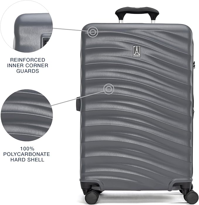 Travelpro Maxlite Air V2 Hardside Expandable Luggage, 8 Spinner Wheels, Lightweight Hard Shell, TSA lock, Shadow Grey, 2-Piece Set (21/25)