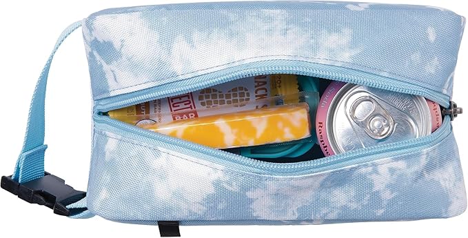 PackIt® Freezable Snack Box, Blue Sky, Built with ECOFREEZE® Technology, Collapsible, Reusable, Zip Closure with Buckle Handle, Designed For Work Snacks, Fresh Snacks On the Go, Adults, and All Ages