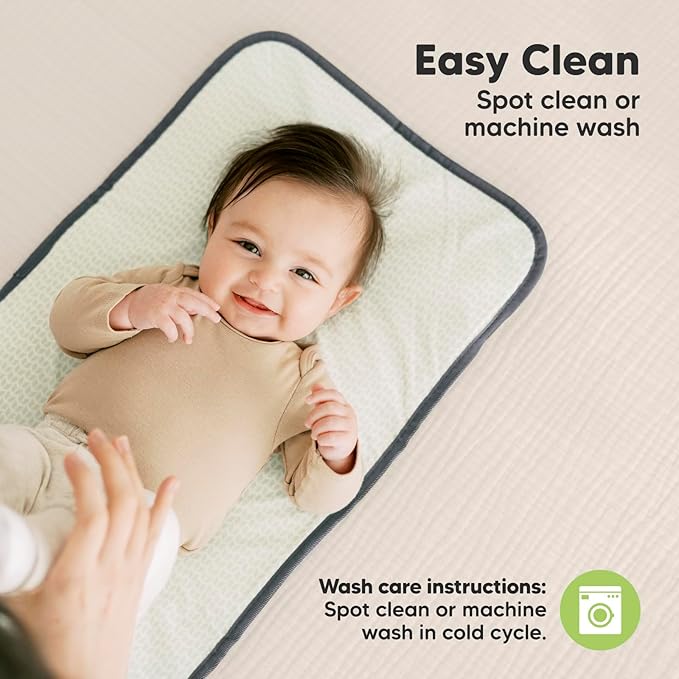KeaBabies Portable Diaper Changing Pad, Easy Wipe Clean - Foldable Waterproof Baby Changing Mat for Diaper Bag, Compact, Lightweight, 25x13 Baby Changer Travel Essential, Machine Washable (Woods)