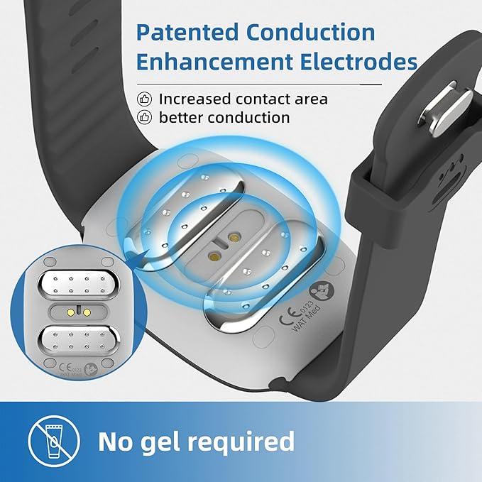 EmeTerm Fashion FDA-Cleared Relieve Nausea Electrode Stimulator Morning Sickness Motion Travel Sickness Vomit Relief Rechargeable No Gel Drug Free Wristbands Without Side Effects (2 Pack)
