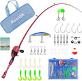 Aventik Kids Fishing Pole - Kids Fishing Starter Kit - with Tackle Box, Reel, Practice Plug, Beginner's Guide and Travel Bag for Boys, Girls