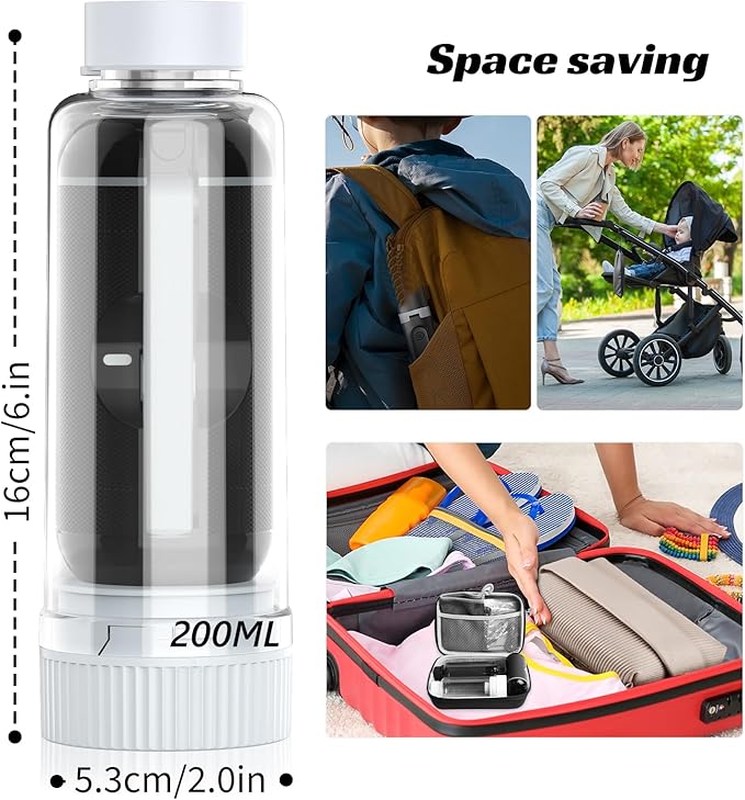 Portable Bidet for Travel, VITCOCO Electric Travel Bidet Sprayer with 2 Water Bottles and Zip Case, Rechargeable High Pressure Handheld Bidets Perfect for Personal Cleaning, Gift for Women,Friend,etc.