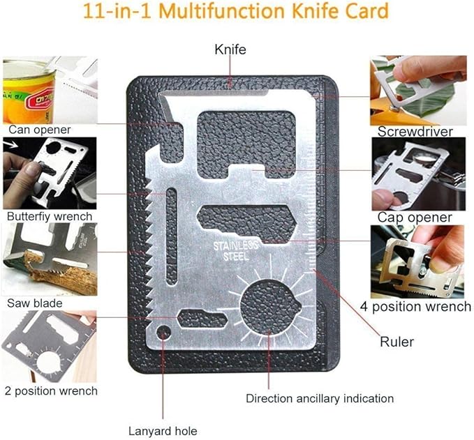 XUANLAN Emergency Survival Kit 13 in 1, Outdoor Survival Gear Tool with Survival Bracelet, Fire Starter, Whistle, Wood Cutter, Water Bottle Clip, Pen (Survival Kit 2)