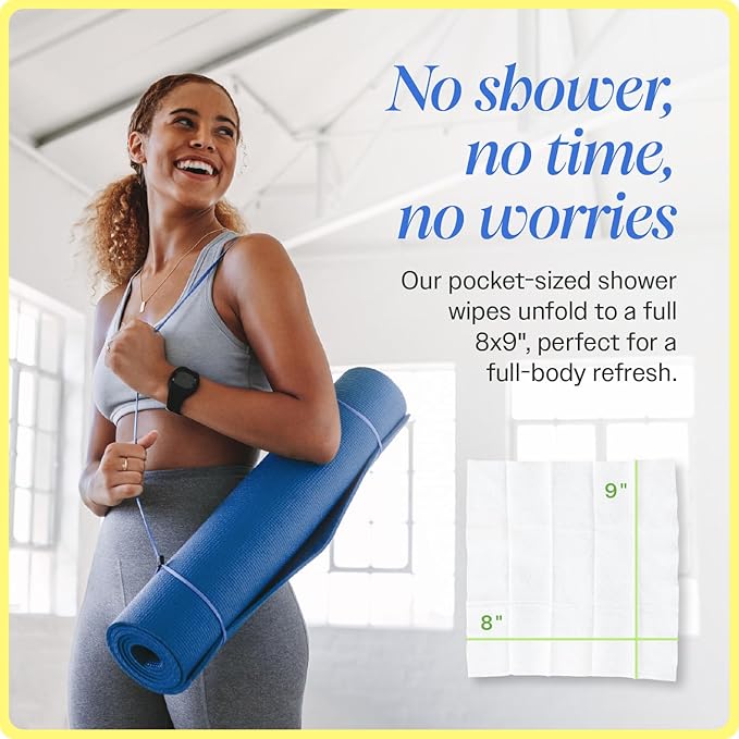 On-the-Go Body Cleansing Cloths Unscented - 30 CT Large, Biodegradable Wipes for Instant Freshness - Perfect for Travel, Post-Workout, and Quick Clean-Ups
