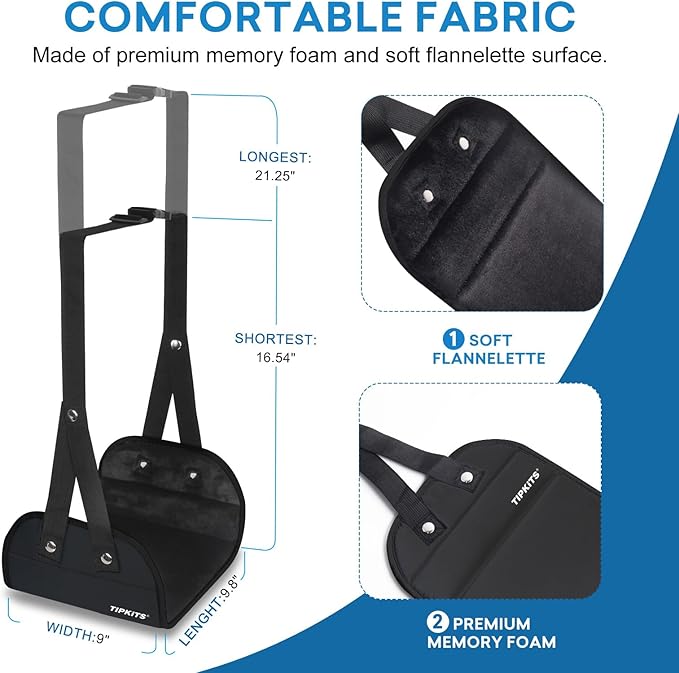 Airplane Footrest Made with Premium Memory Foam, Portable Foot Hammock with Comfortable No Clashing Base, Airplane Travel Accessories to Reduce Swelling and Soreness, Gifts for Travelers