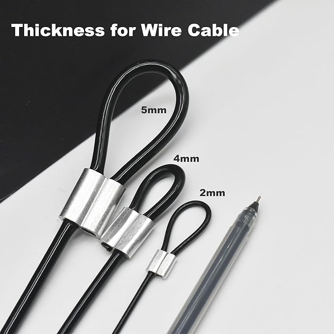 5 Pcs 4mm Wire 36 inch Vinyl Coated Stainless Steel Cable with Loops Short Wire Rope Lanyard Lock Security Chain Link for Outdoor Gates, Black(4mm x 36inch)