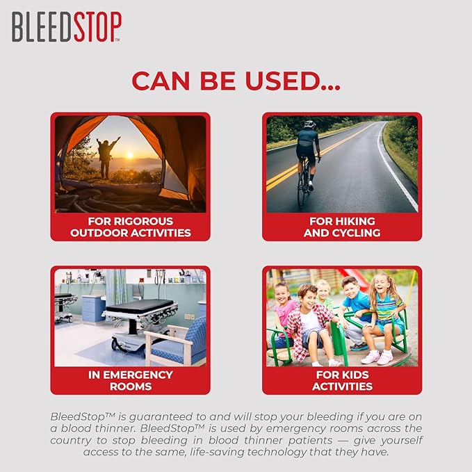 BleedStop First Aid Powder for Blood Clotting, Trauma Kit, Blood Thinner Patients, Camping Safety, and Survival Equipment for Moderate to Severe Bleeding Wounds or Nosebleeds 150 Gram