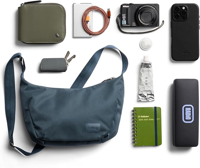 Bellroy Laneway Crescent Bag (everyday 2.5 liter mini crossbody bag with plenty of pockets and adjustable strap)' - BlueSteel
