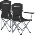 SONGMICS 2 Pack Folding Camping Chairs, Load 330 lb, Cup Holder and High Backrest, Heavy-Duty Structure, for Lawn, Garden, Fishing, Terrace