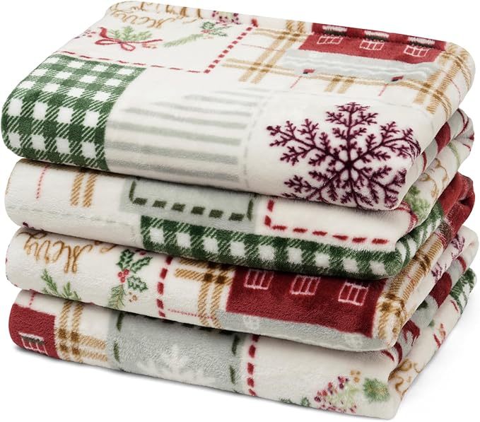 PHF Printed Fleece Blanket Twin Size, No Shed No Pilling Ultra Soft Plush Cozy Xmas Prints Theme Home Décor Flannel Blanket for Bed, Sofa, Couch and Gift, 66" x 90", Rindeer