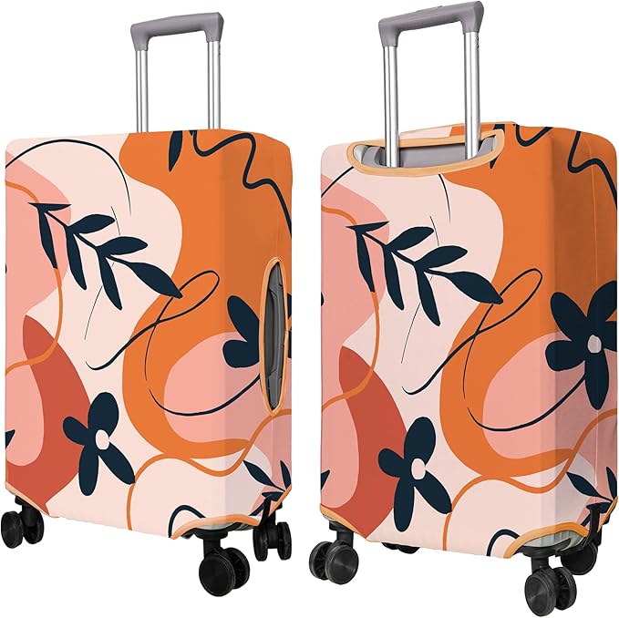 Travel Luggage Cover Suitcase Protector Fits 18-32 Inch Wheel Covers PatternedTravel Related Items Flower Luggage Protector Elastic S