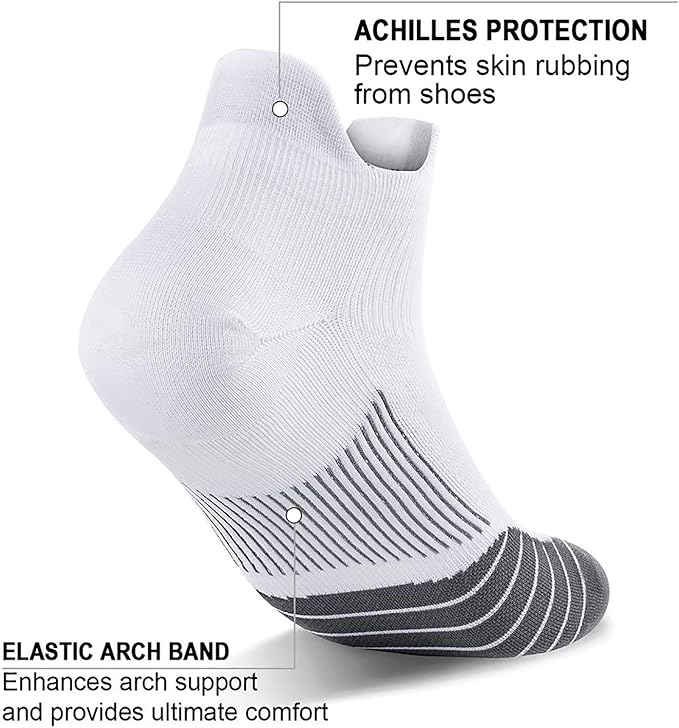 PAPLUS Ankle Compression Sock for Men and Women 2/4/6 Pairs, Low Cut Compression Running Sock with Ankle Support