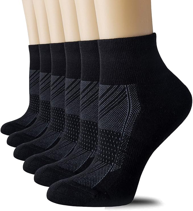 CS CELERSPORT 6 Pairs Women's Running Ankle Socks Athletic Sport Socks Cushioned