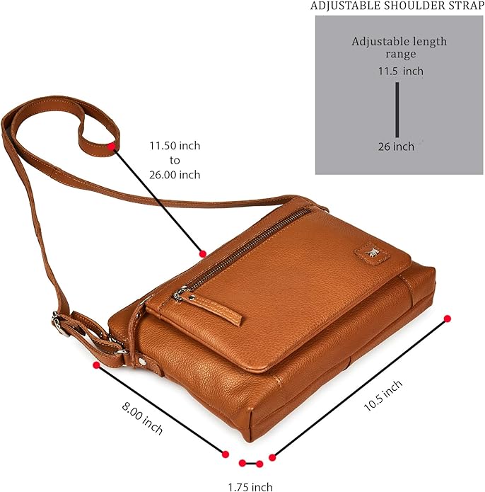 Wise Owl Accessories Small Soft Pebbled Real Leather Crossbody Handbags Purses Sling Crossover Shoulder Bag