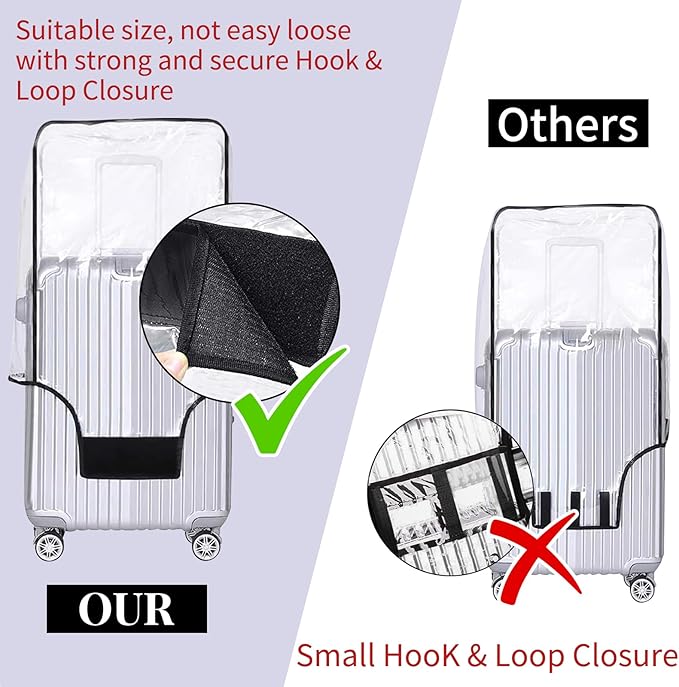 Yotako Clear PVC Suitcase Cover Protectors 28 Inch Luggage Cover for Wheeled Suitcase 28''