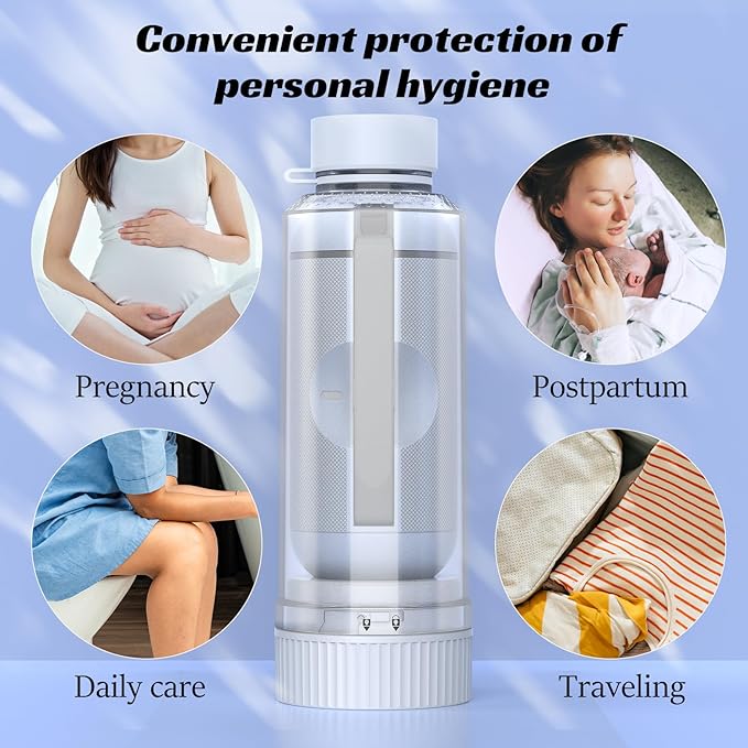 Portable Bidet for Travel, VITCOCO Rechargeable Travel Bidet Handheld Sprayer, Waterproof High Pressure Bidet for Personal Hygiene Cleaning, Soothing Postpartum Care(White)