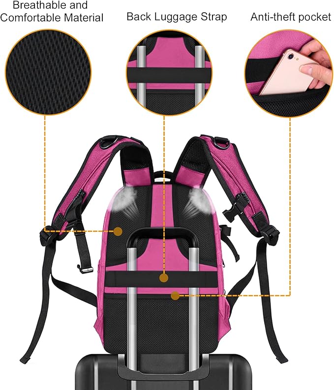 MOSISO Camera Backpack, DSLR/SLR/Mirrorless Photography Camera Bag 15-16 inch Waterproof Hardshell Case with Tripod Holder&Laptop Compartment Compatible with Canon/Nikon/Sony, Rose Red