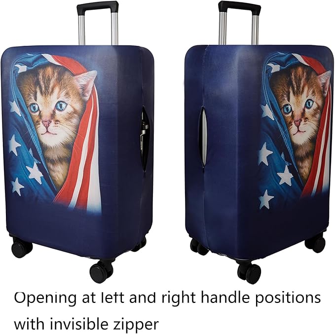 WUJIAONIAO Travel Luggage Cover Baggage Suitcase Cover Protector Skins 18-32 Inch (Cat A, S (for 18-20 inch luggage))