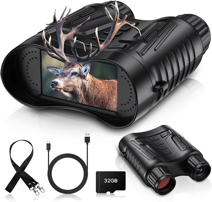 Night Vision Binoculars for Adults, 4K HD Night Vision Goggles with Video Recording, for Men, Boys, Father's Day, Christmas for Outdoor Night Adventure, Wildlife Watching