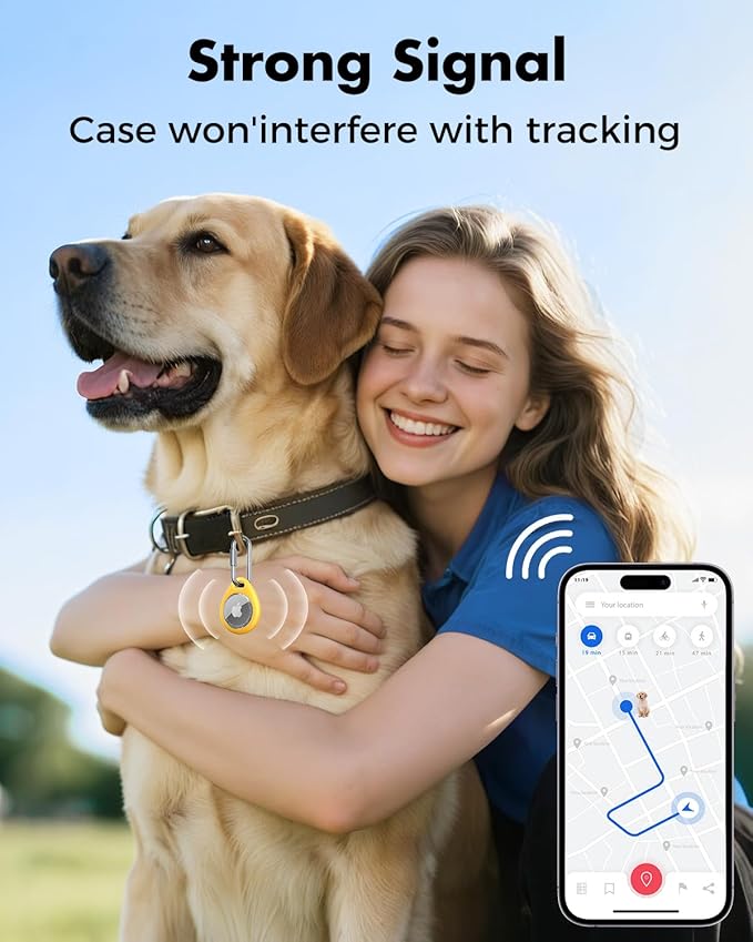 UNBREAKcable AirTag Holder for Apple - 4 Pack Air Tag Case [Professional Carabiner] [Waterproof] [Shockproof] TPU AirTag Keychain for Kids, Pets, Keys, Luggage, Backpacks