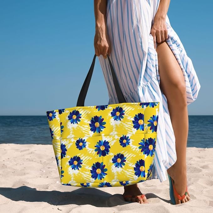 Waterproof Beach Tote Pool Bags for Women Ladies Extra Large Gym Tote Bag for Weekender Travel with Small Pouch