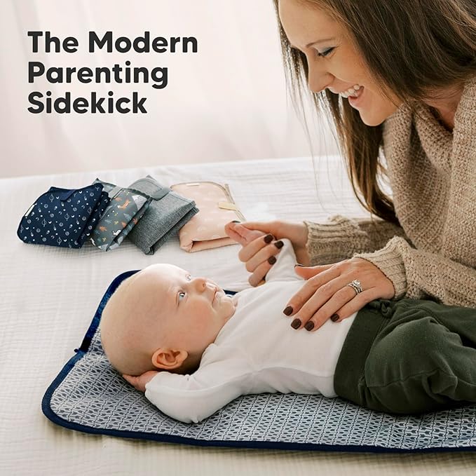KeaBabies Portable Diaper Changing Pad, Easy Wipe Clean - Foldable Waterproof Baby Changing Mat for Diaper Bag, Compact, Lightweight, 25x13 Baby Changer Travel Essential, Machine Washable (Planets)