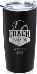 Lifetime Creations Custom Baseball Coach Tumbler - Baseball Coach Gifts for Men, Best Coach, Thank You Coaches, Baseball Senior Night Gifts (Matte Black 20 Ounce Cup)