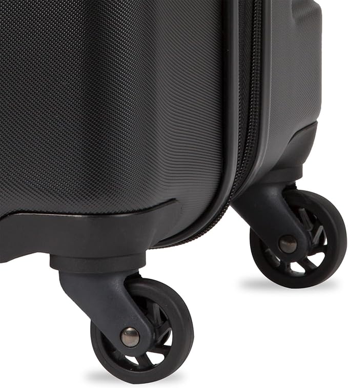 SwissGear 7366 Hardside Expandable Luggage with Spinner Wheels, Black, 3-Piece Set (19/23/27)