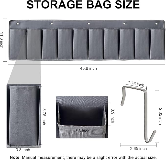RV Shoe Pockets 10 Pockets Heavy Hanging Bedside Storage Organizer with Sturdy Hooks Storage Pockets Hangs on bed for Shoes Toys and Tool Accessories