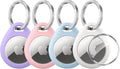 UNBREAKcable 4 Pack Macaron Colored for Apple AirTag Holder [Hold Air Tag Securely] [Easy to Install] Protective Case Waterproof TPU Shell with 304 Stainless Steel Key Ring Keychain