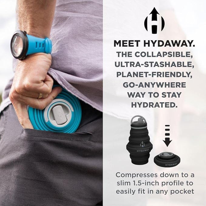 HYDAWAY 25oz Collapsible Water Bottle - BPA-Free, Leakproof, Lightweight, and Space-Saving - Perfect for Hiking, Travel, and All-Day Hydration