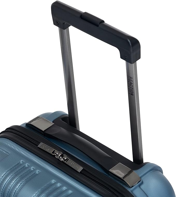 Kenneth Cole REACTION Out of Bounds Lightweight Hardshell 4-Wheel Spinner Luggage, Granite Blue, 24-Inch Checked