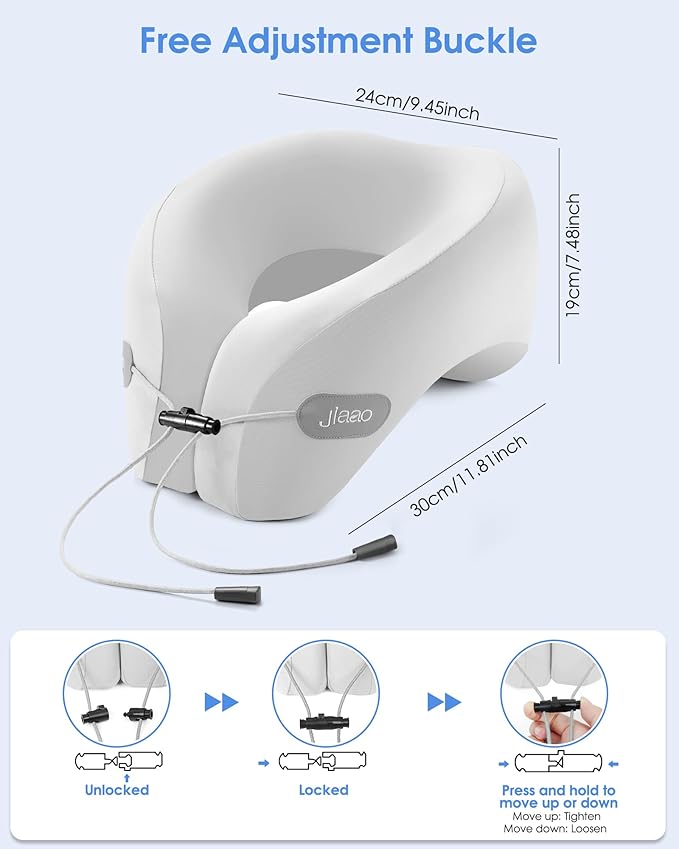 Travel Pillow, Neck Pillow Airplane, Plane Pillow Memory Foam Travel Neck Pillow with 360° Head and Neck Support, Portable Travel Essential Suitable for Airplane, Car, Train, or Bus Trip