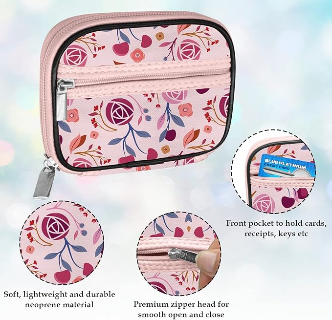 Serfeymi Weekly Travel Pill Organizer Pill Case for Purse with Removable 7 Day Pill Box, Fashionable Travel Medicine Organizer Pill Container for Medicine, Vitamin, Supplement - Pink 01