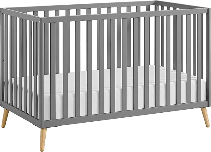 Oxford Baby Cozy Nest Convertible Island Crib, Dove Gray/Natural