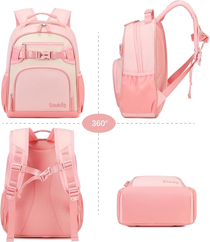 Lightweight Small Backpack for Kids Kindergarten Preschool Backpacks for Girls Ages 2-4-6 (Blush Cream Coral)