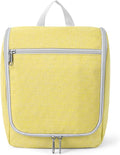 Travel Hanging Toiletry bag for Men & Women, Water-resistant Sturdy Nylon Toiletries Organizer for Cosmetics, Makeup Brushes, Shaving Tools, Bathroom Bag, Yellow