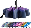 LANBRELLA Compact Reverse Folding Umbrella Auto Windproof Travel Umbrella