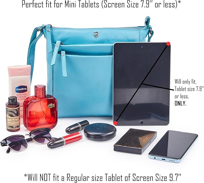 Small Soft Genuine Leather Crossbody Purse Women’s Sling Crossover Shoulder Travel Handbag with Triple Zipper