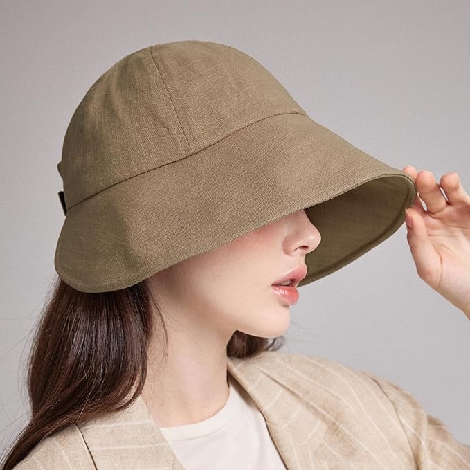Linen Victorian Bonnet Hat Sun Cap, Foldable Summer Visor | New Katy