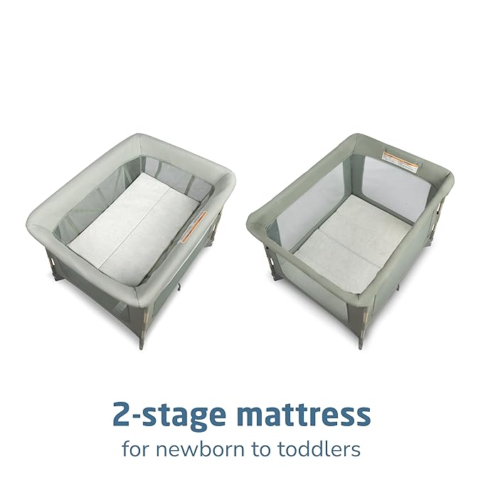 Maxi-Cosi Swift Baby Playard with Mat, Baby Playpen, Play Yard with Bassinet - Portable Playpen for Babies and Toddlers, Classic Green