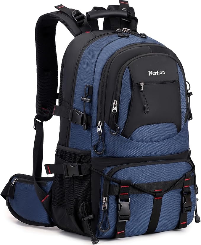 Nerlion 40L Hiking Backpack Travel Backpack for Men Women Camping Waterproof Outdoor Hiking Daypack Lightweight Backpack (Blue)