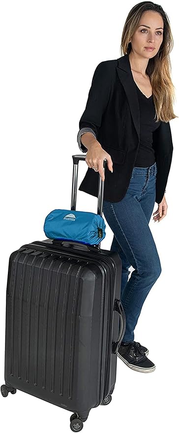 BlueHills Ultra Compact Travel Blankets for Two with Portable Carry Case Case Premium Soft Plush Large Airplane Blankets 2 Pack for Car Plane Train Hotel Layover Peacock -C204-2pk-Teal