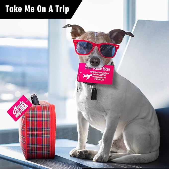 Luggage Tags for Suitcase - Personalized Engraved Metal Tag for Cruise Travel - Custom Name Tags Suitable for Bags and Backpacks(Gold),Horizontal (2x3.5'')