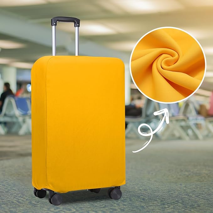 PATIKIL Luggage Cover, Suitcases Covers Elastic Carry on Cover Protector Washable Scratch-Resistant Fits 28-29 Inch Luggage for Travel Business Trips, Yellow