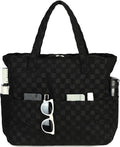 LEDAOU Large Beach Tote Bag Women Waterproof Sandproof Zipper Beach Tote Bag for Pool Gym Grocery Travel with Wet Pocket